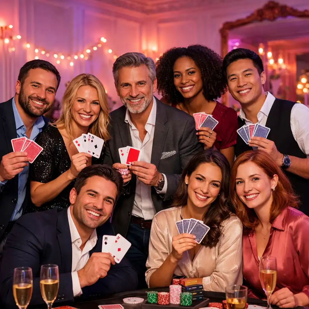 Invités corporate profitant d'une soirée poker Malinovia dans un cadre glamour