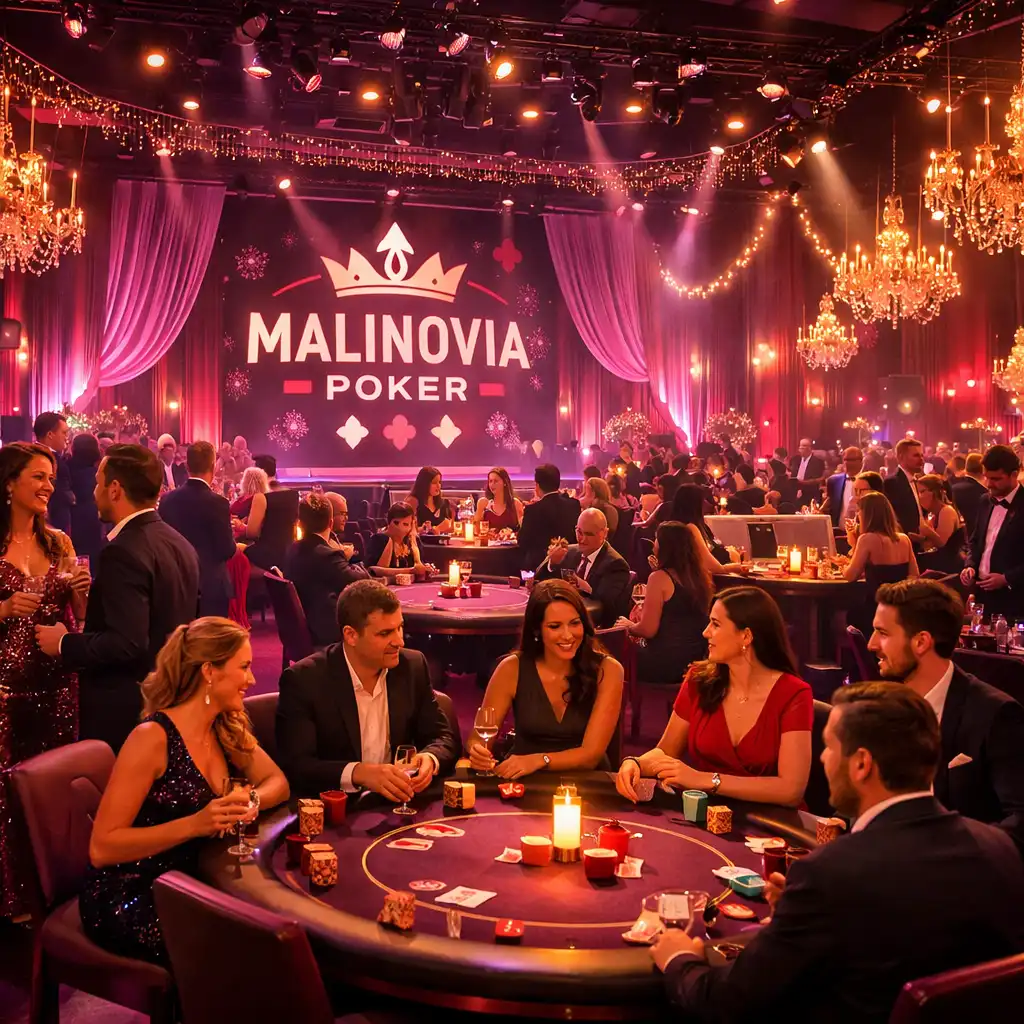 Ambiance chaleureuse d’une salle de soirée poker animée